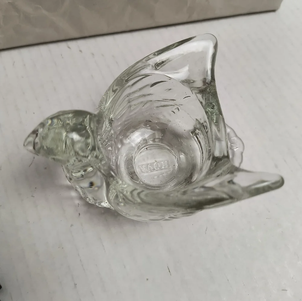 Avon Vintage Clear Glass Dove Candle Holder Genuine